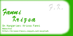 fanni krizsa business card